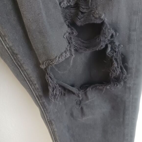 America eagle comfort stretch waistband distress charcoal gray jeans size 12 - Picture 7 of 8